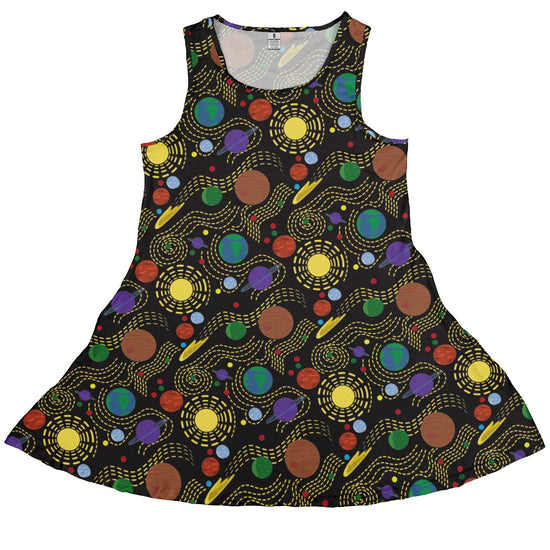 Space Explorers Dress Geek Nerd Design by Heather Davenport lx - C outer space & astronaut print