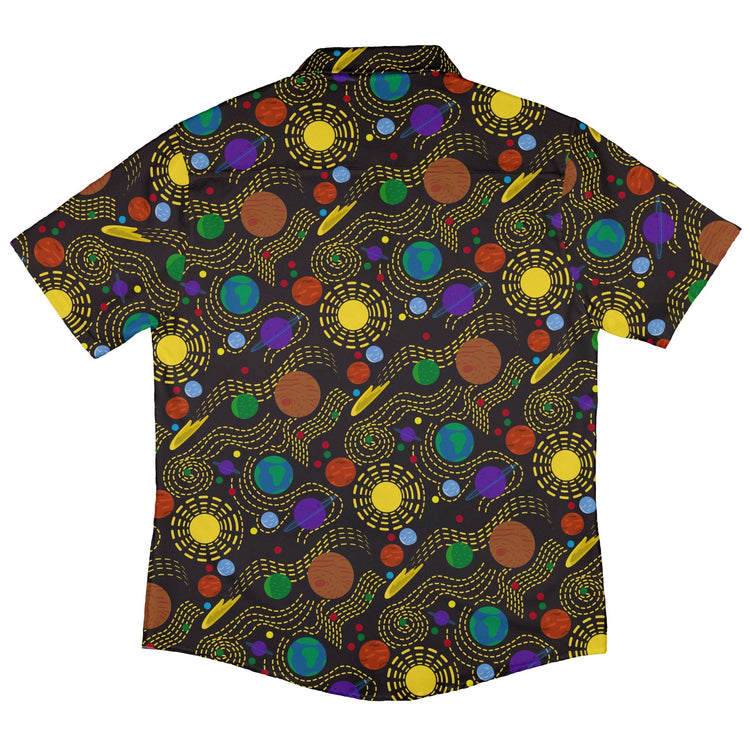 Space Explorers Button Up Shirt - adult sizing - Design by Heather Davenport - outer space & astronaut print
