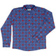 Space Fighter Heart Long Sleeve Button Up Shirt Geek Nerd adult sizing Design by Heather Davenport FLOW DESC WRITING