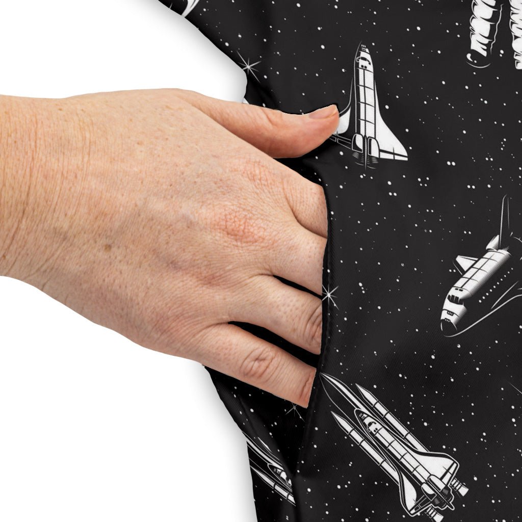 Space Mission Black Outer Space Dress Geek Nerd lx - C outer space & astronaut print Simple Patterns