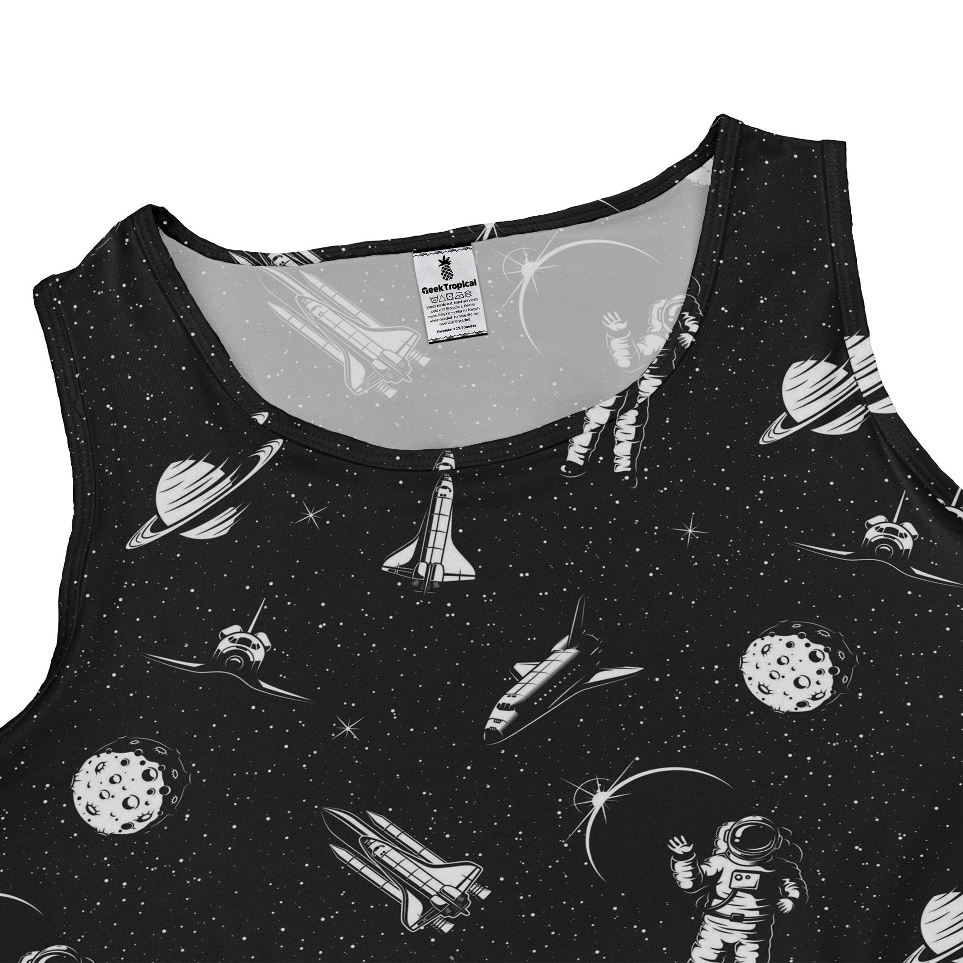 Space Mission Black Outer Space Dress Geek Nerd lx - C outer space & astronaut print Simple Patterns