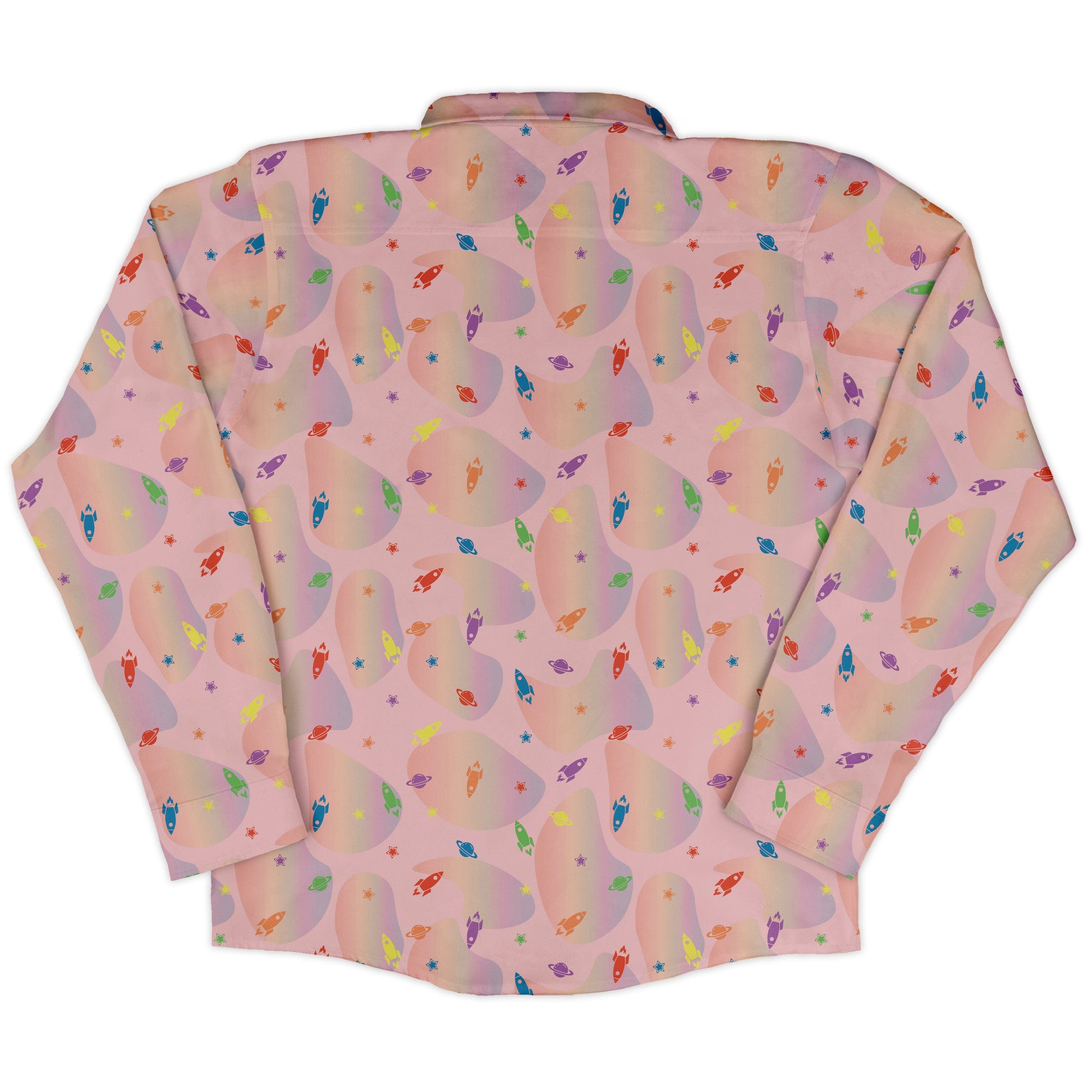 Space Pride Pink Long Sleeve Button Up Shirt