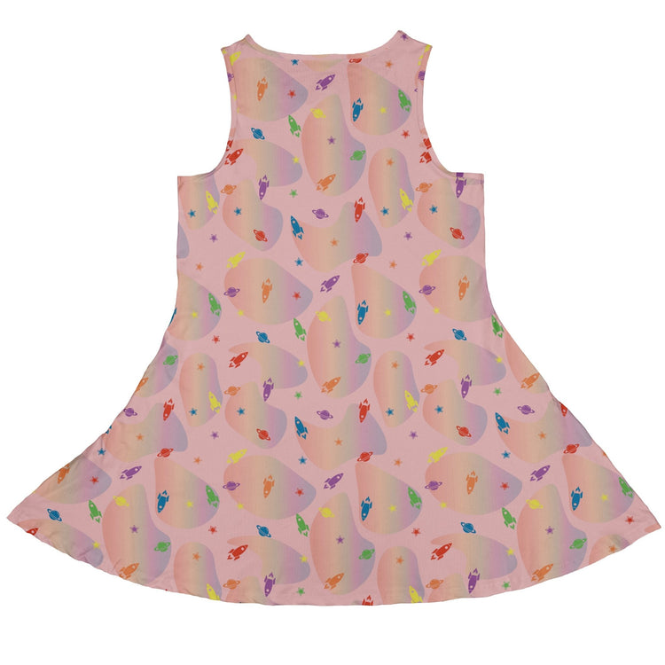 Space Pride Pink Dress Geek Nerd lx - C outer space & astronaut print Pride Patterns