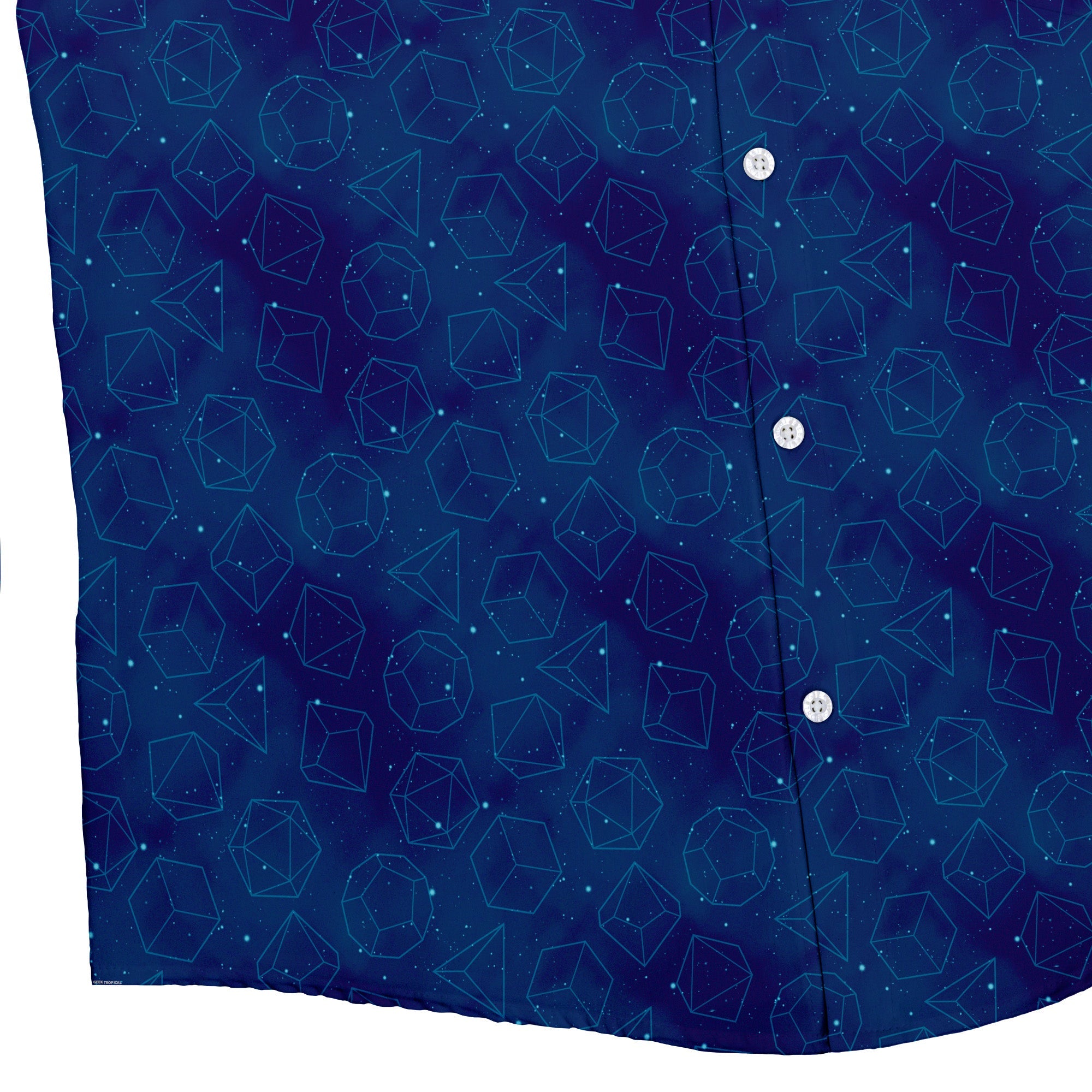Space RPG Dice Pattern Blue Dnd Button Up Shirt - adult sizing - dnd & rpg print - outer space & astronaut print