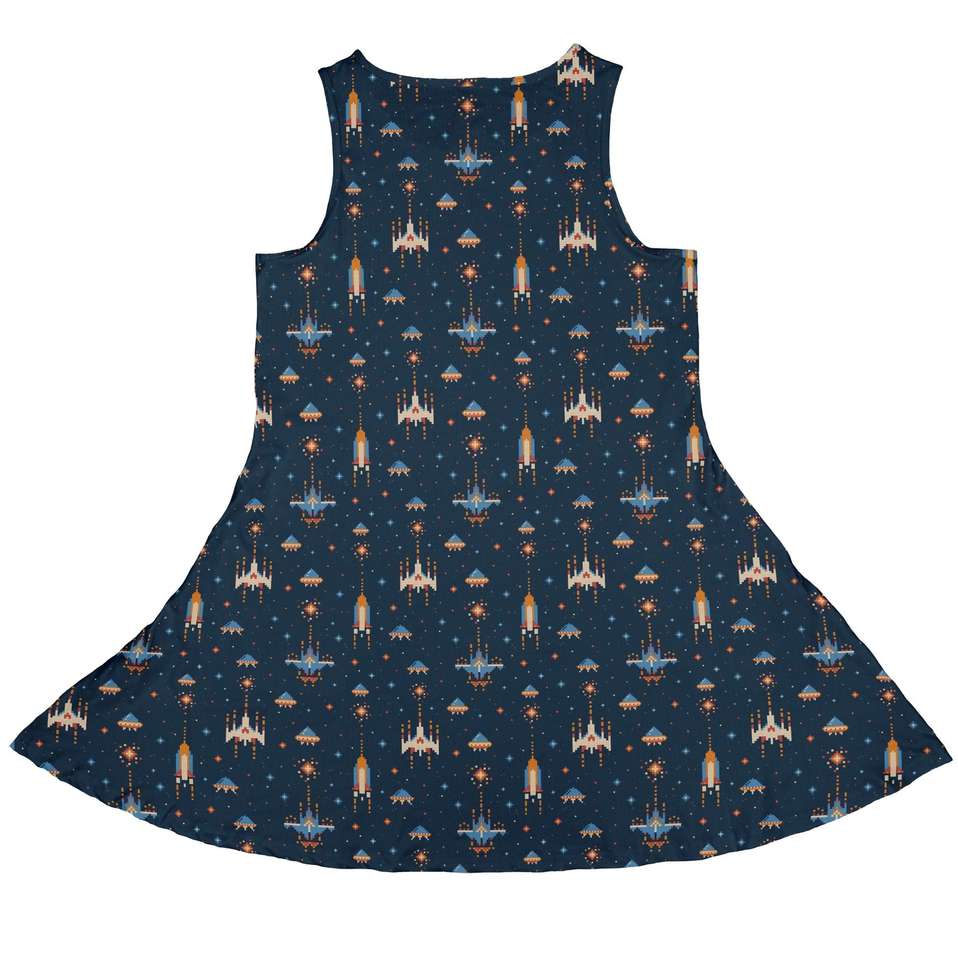 Space Retro Arcade Dress Geek Nerd lx - C outer space & astronaut print video game arcade print