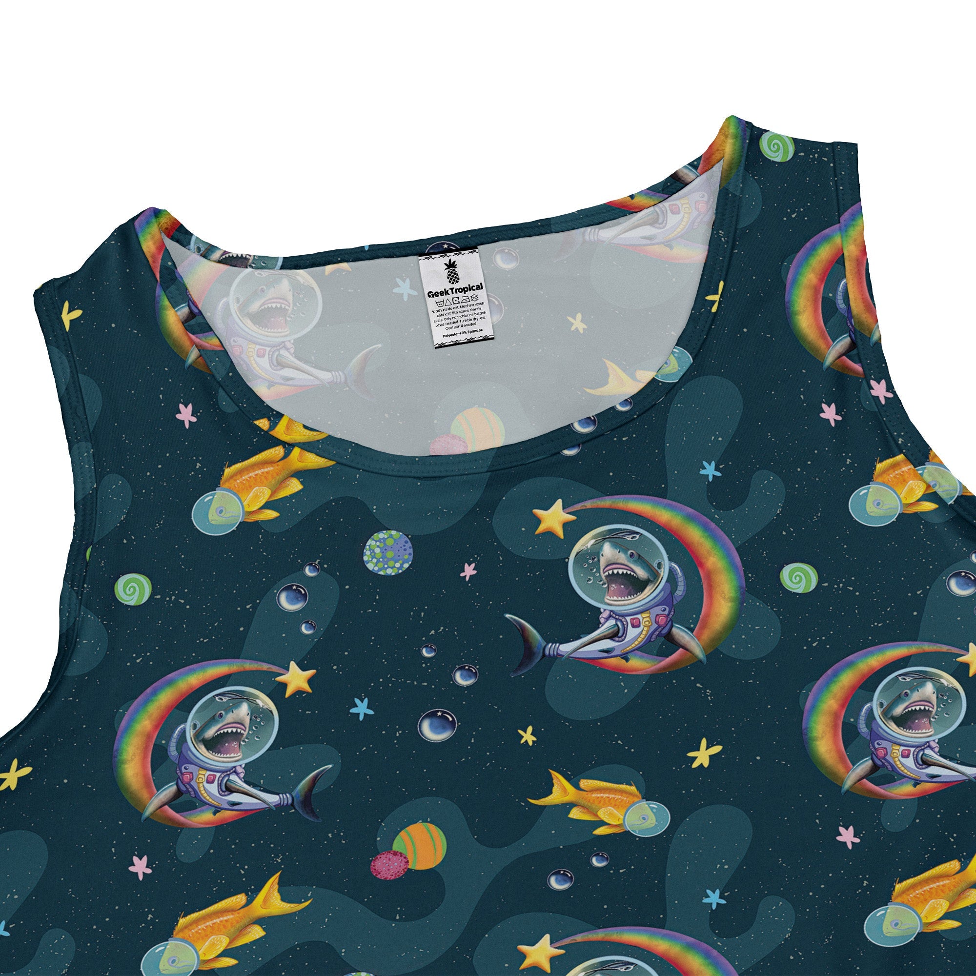 Space Sharks Dress Geek Nerd Animal Patterns Design by Carla Morrow lx - C