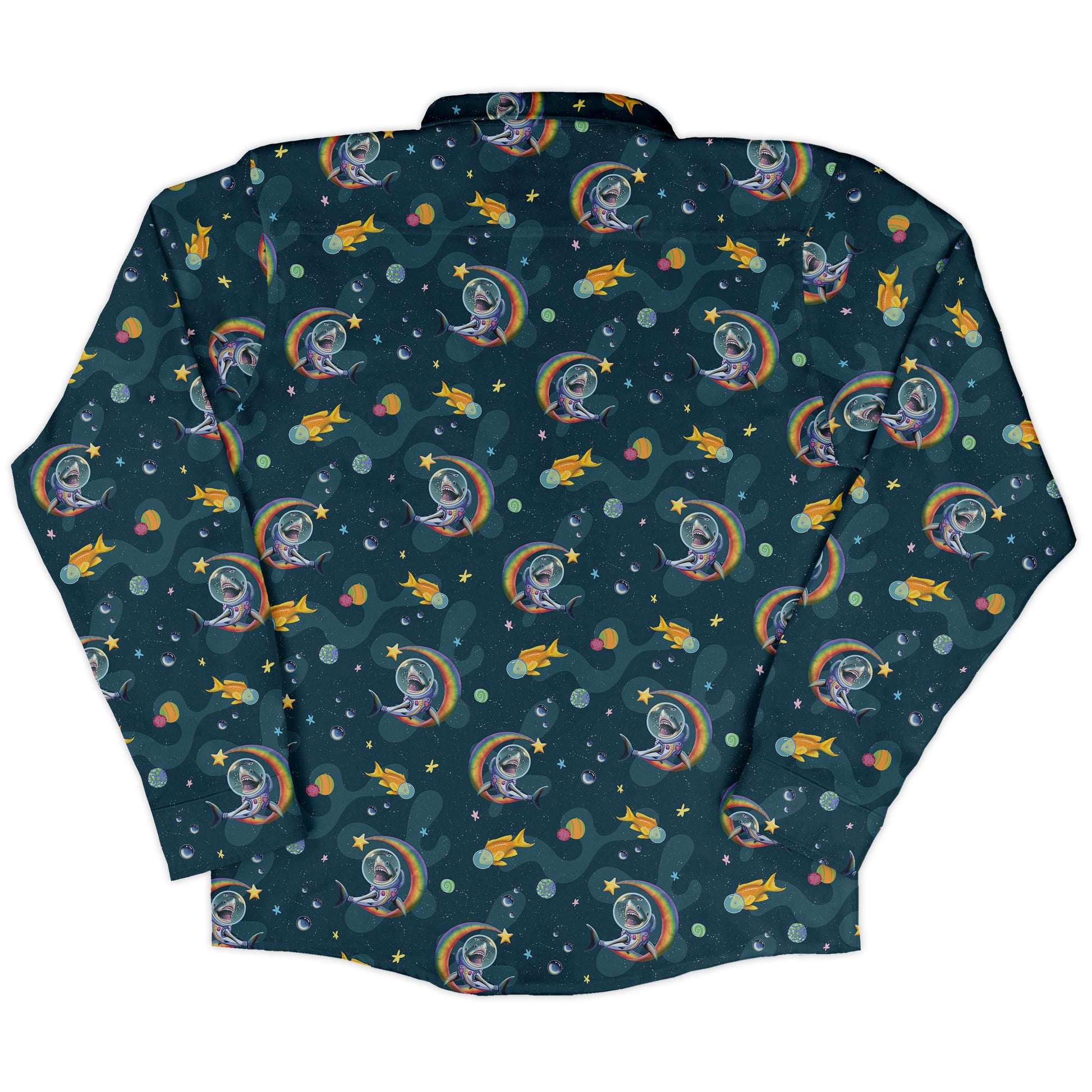 Space Sharks Long Sleeve Button Up Shirt