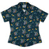 Space Sharks Curvy Button Up Shirt Geek Nerd Animal Patterns Design by Carla Morrow outer space & astronaut print