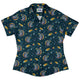 Space Sharks Curvy Button Up Shirt Geek Nerd Animal Patterns Design by Carla Morrow outer space & astronaut print