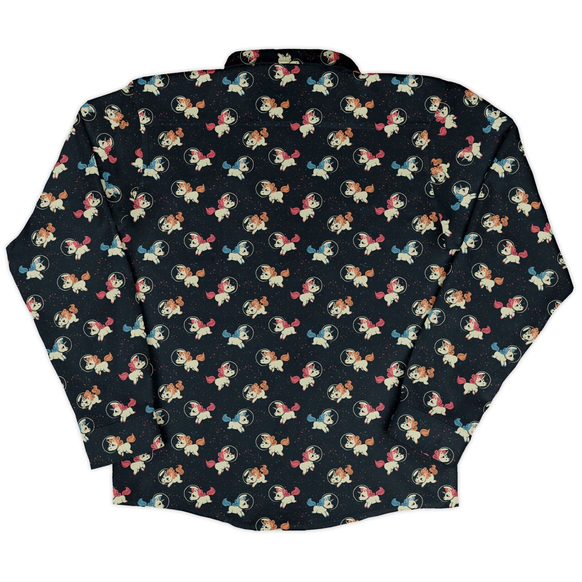 Space Unicorns Long Sleeve Button Up Shirt Geek Nerd 0925 adult sizing All Adult Button Up Shirts