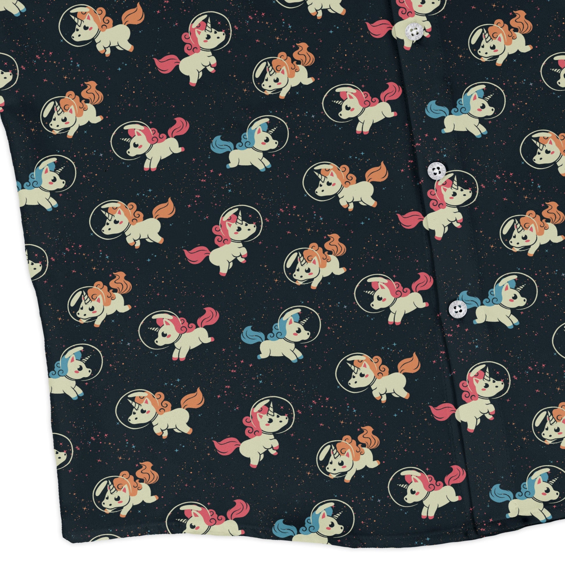 Space Unicorns Long Sleeve Button Up Shirt Geek Nerd 0925 adult sizing All Adult Button Up Shirts