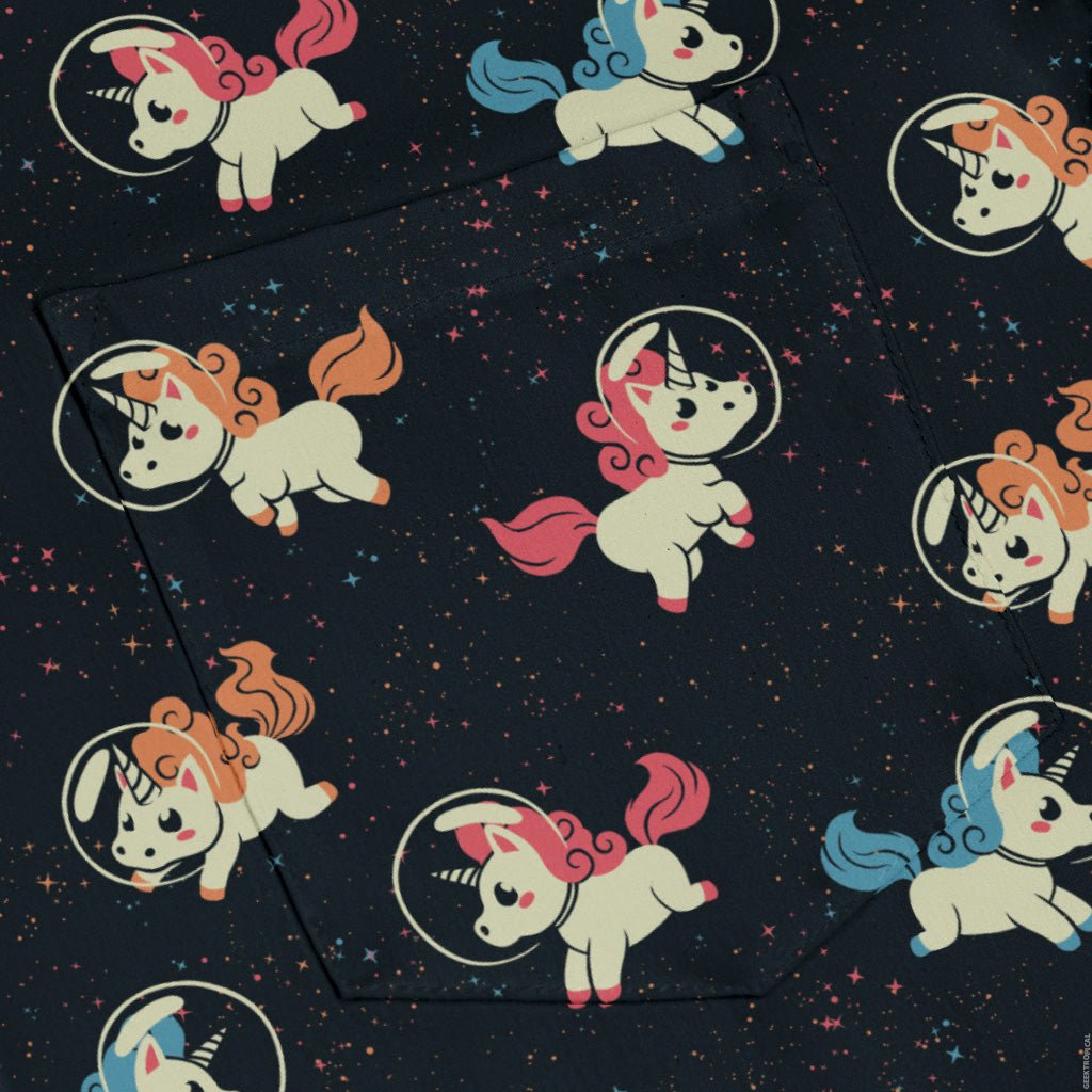Space Unicorns Long Sleeve Button Up Shirt Geek Nerd 0925 adult sizing All Adult Button Up Shirts