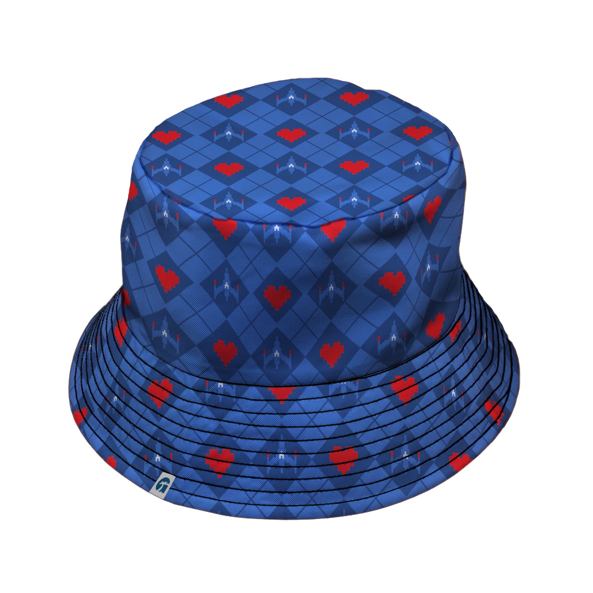 Space Fighter Heart Bucket Hat Geek Nerd Design by Heather Davenport lx - B q225