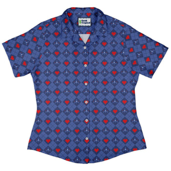 Space Fighter Heart Curvy Button Up Shirt Geek Nerd Design by Heather Davenport q225 video game arcade print