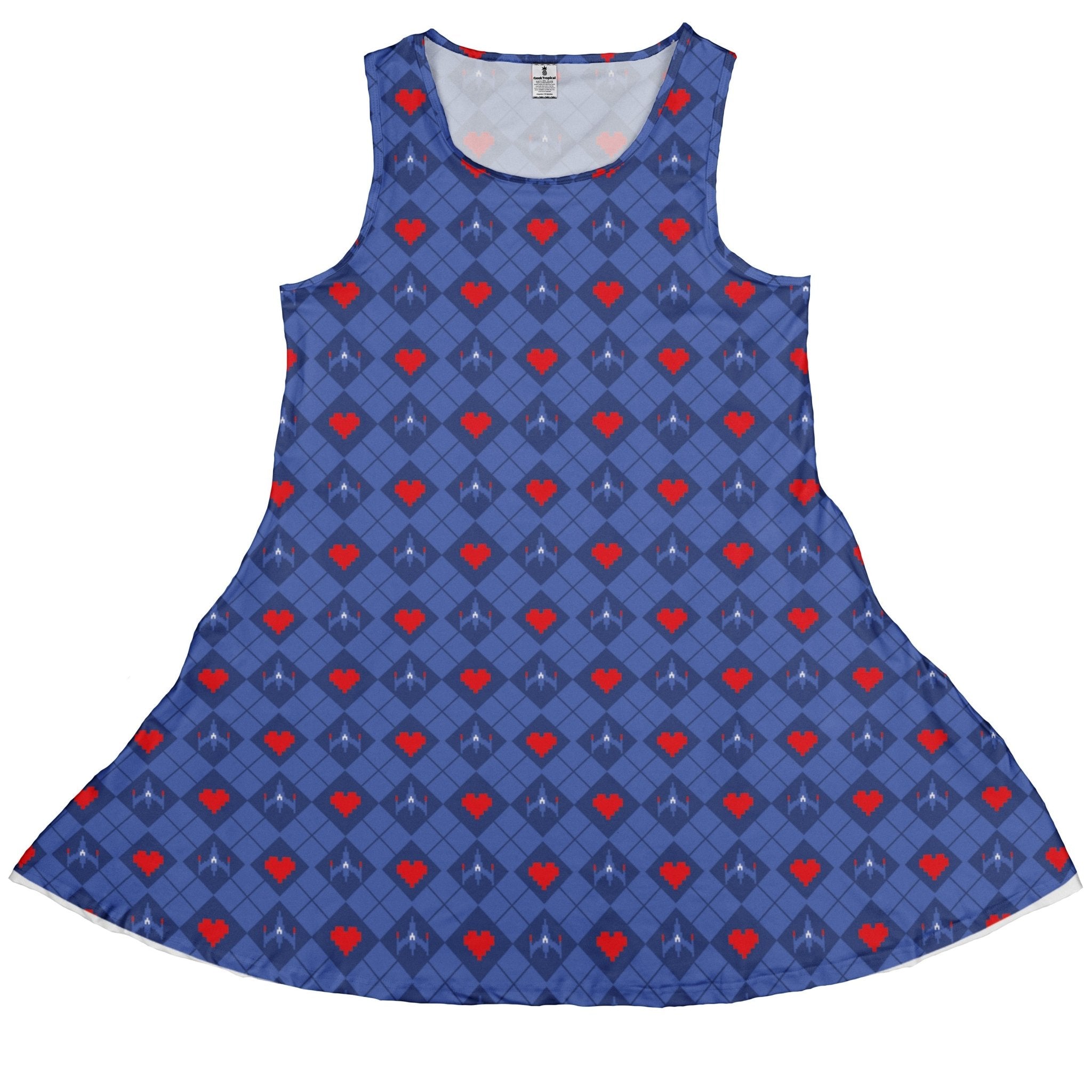 Space Fighter Heart Dress Geek Nerd Design by Heather Davenport lx - C q225
