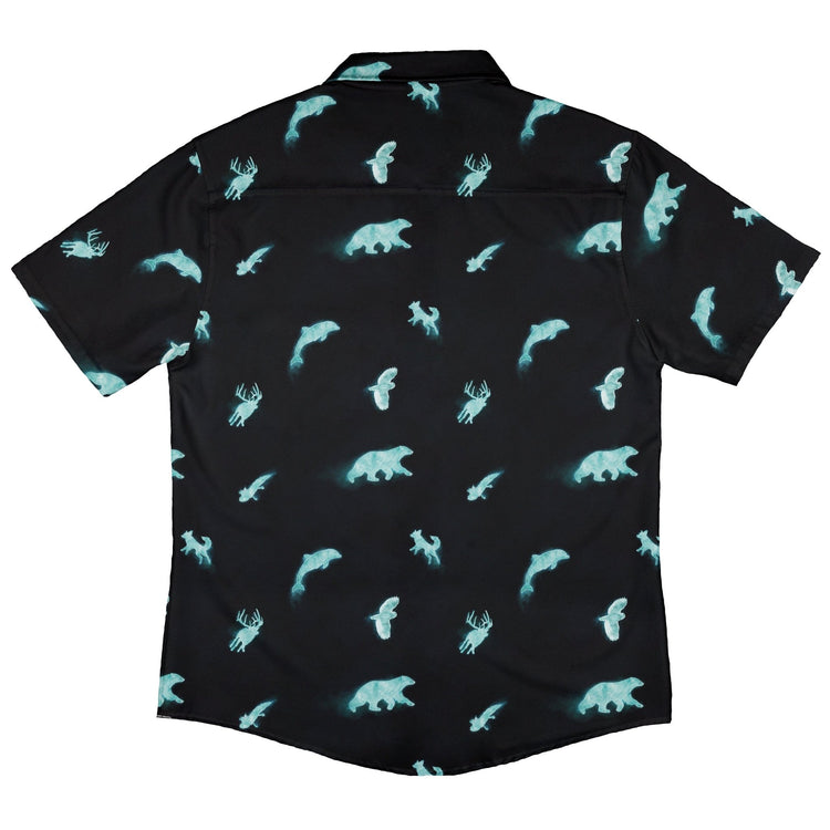 Spirit Animals Button Up Shirt Geek Nerd adult sizing animal patterns Designs by Nathan
