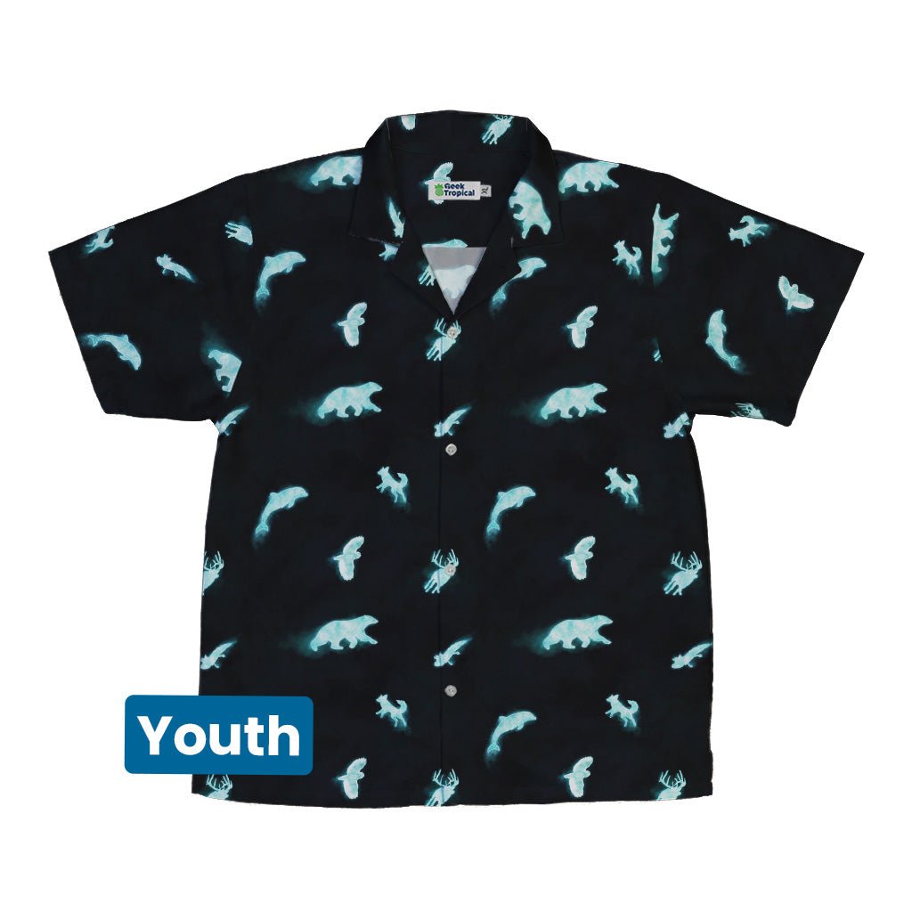 Spirit Animals Youth Hawaiian Shirt Geek Nerd animal patterns Designs by Nathan q225