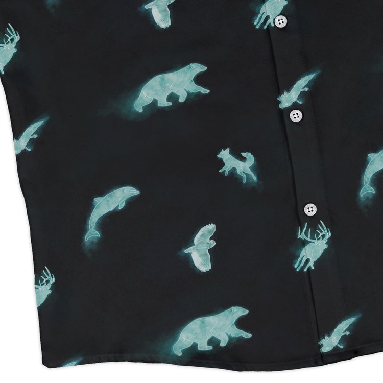 Spirit Animals Long Sleeve Button Up Shirt Geek Nerd adult sizing animal patterns Designs by Nathan