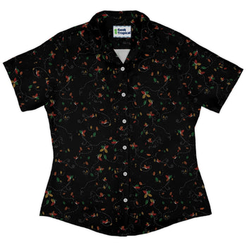 Spirit of the Season Curvy Button Up Shirt Geek Nerd 0925 All Adult Button Up Shirts Christmas Print