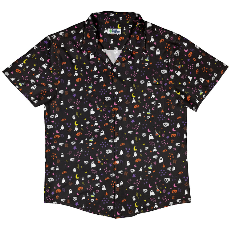 Spooky Doodles Button Up Shirt Geek Nerd 0925 adult sizing All Adult Button Up Shirts