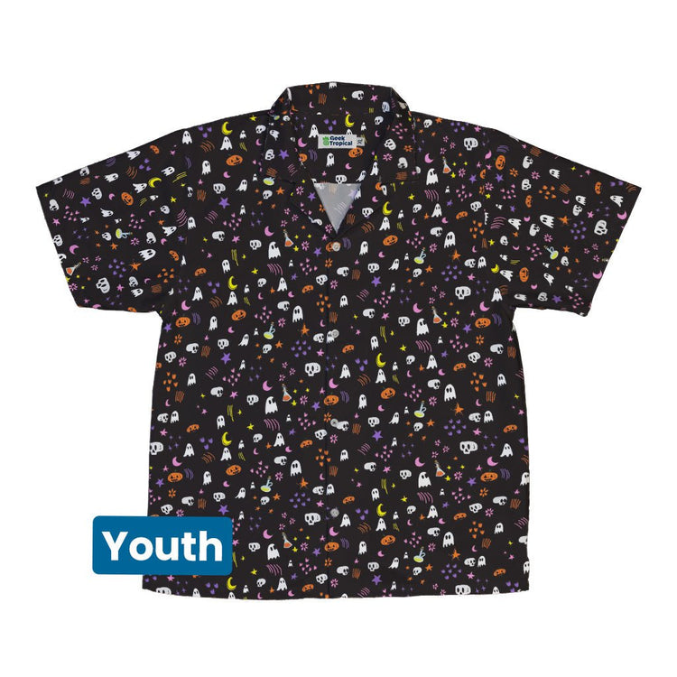 Spooky Doodles Youth Hawaiian Shirt Geek Nerd 0925 Design by Heather Davenport Fantasy Prints