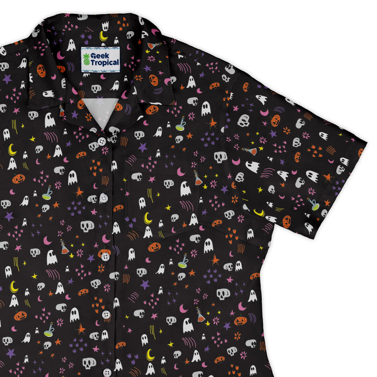 Spooky Doodles Curvy Button Up Shirt Geek Nerd 0925 All Adult Button Up Shirts Design by Heather Davenport