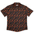 Spooky Halloween Orange Button Up Shirt Geek Nerd adult sizing Design by Heather Davenport halloween