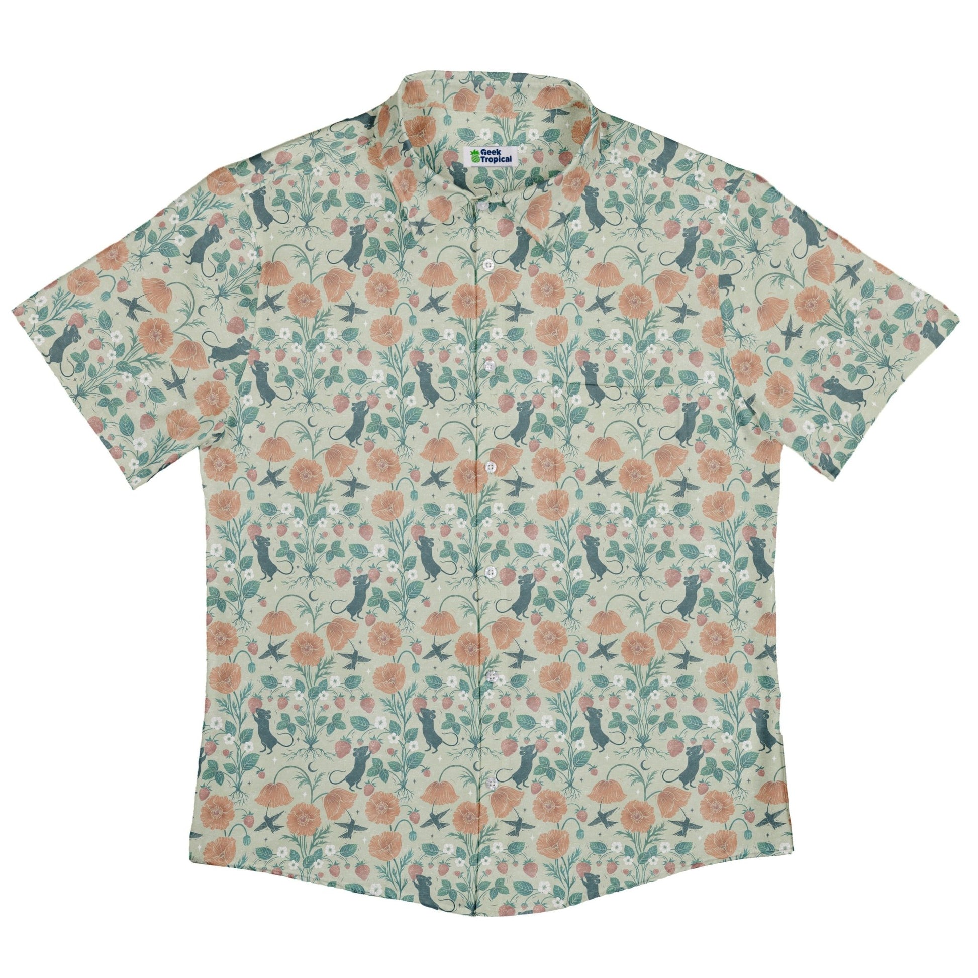 Spring Garden Button Up Shirt Geek Nerd 0925 adult sizing All Adult Button Up Shirts