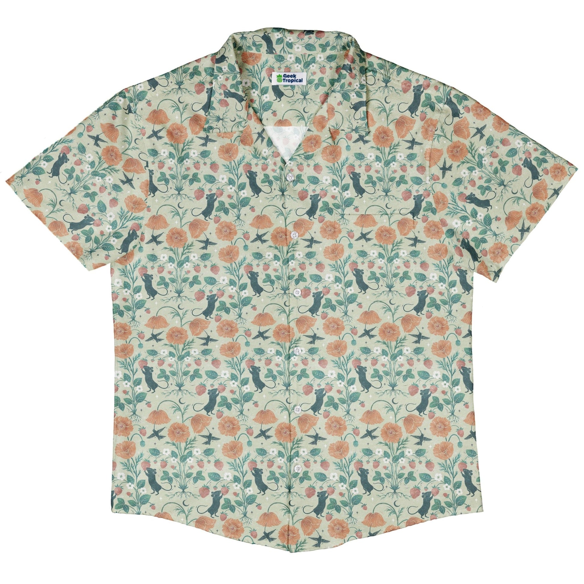 Spring Garden Button Up Shirt Geek Nerd 0925 adult sizing All Adult Button Up Shirts
