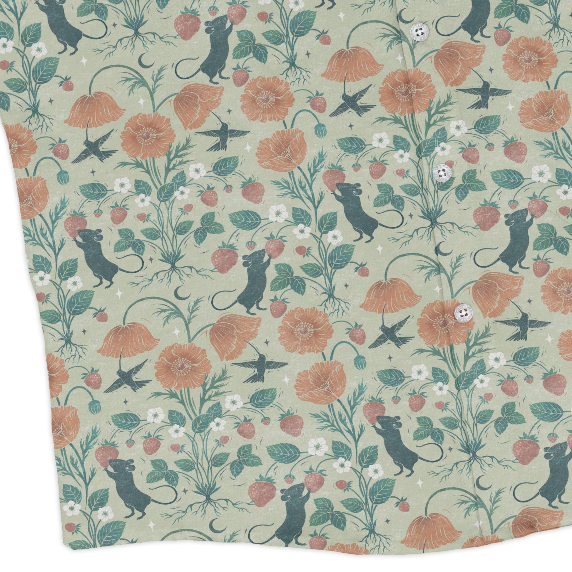 Spring Garden Long Sleeve Button Up Shirt Geek Nerd 0925 adult sizing All Adult Button Up Shirts