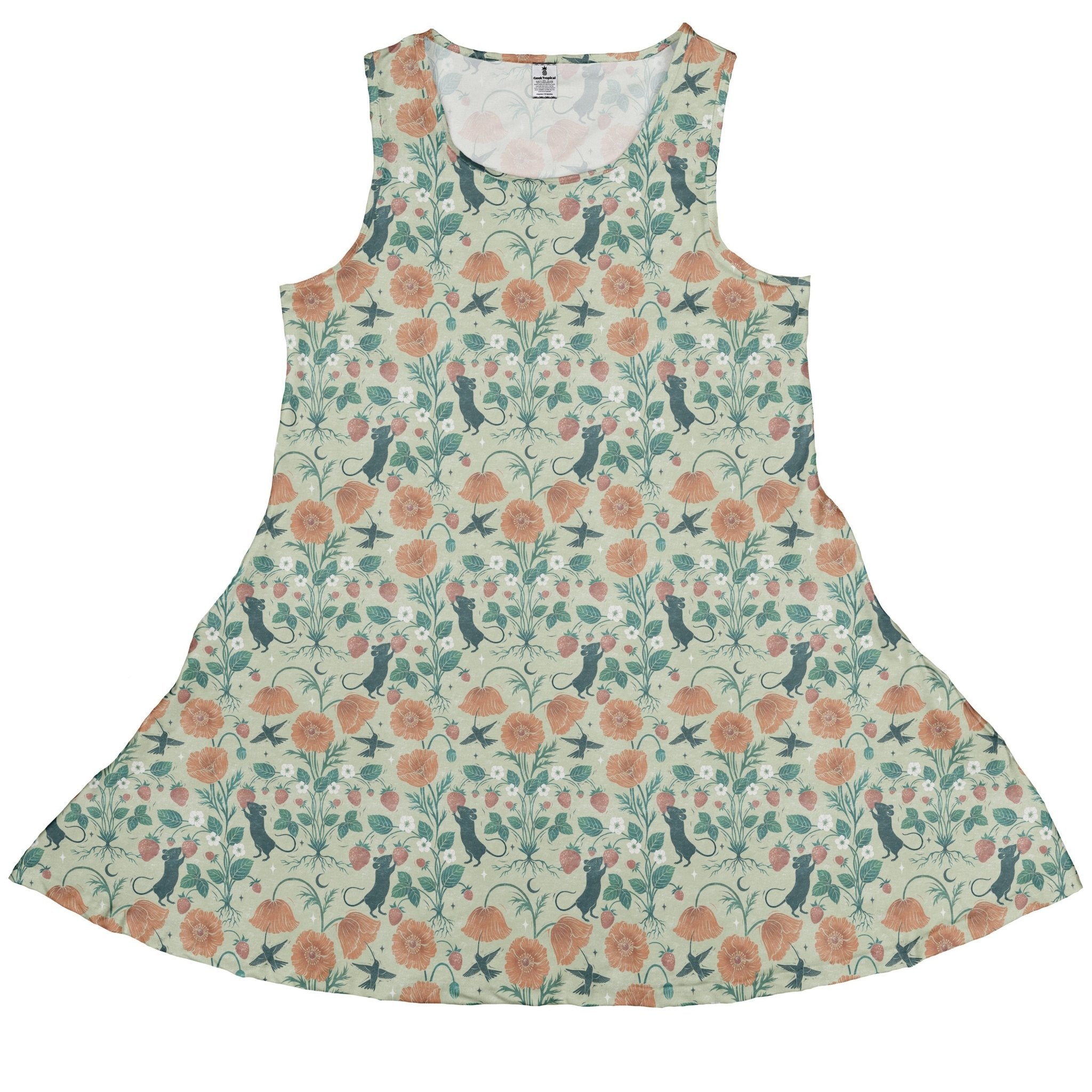 Spring Garden Dress Geek Nerd 0925 Botany Print Design by Episodic