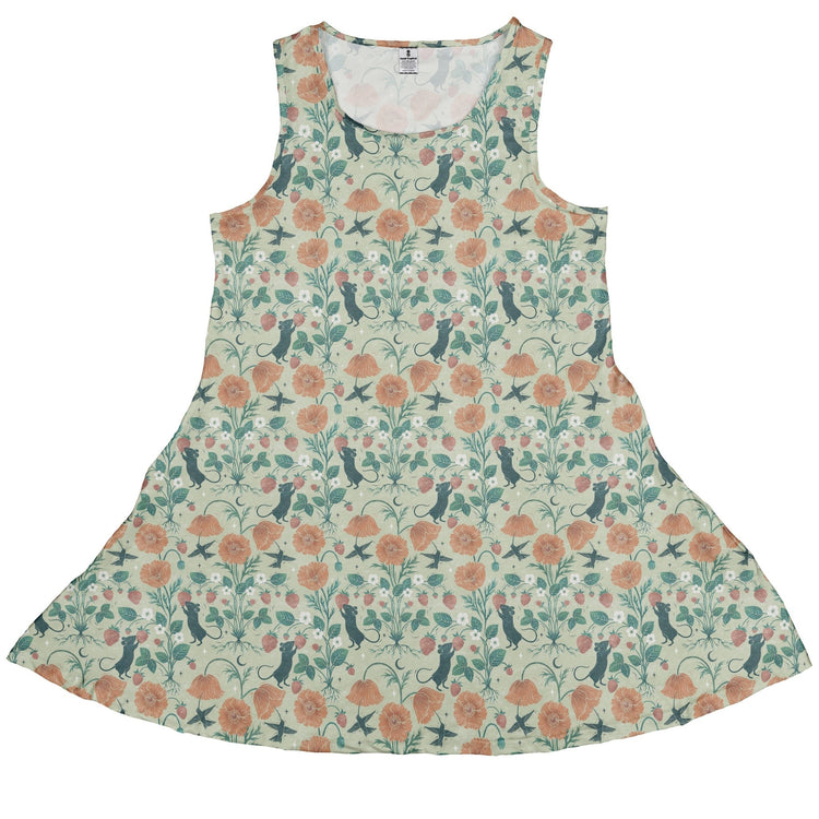 Spring Garden Dress Geek Nerd 0925 Botany Print Design by Episodic