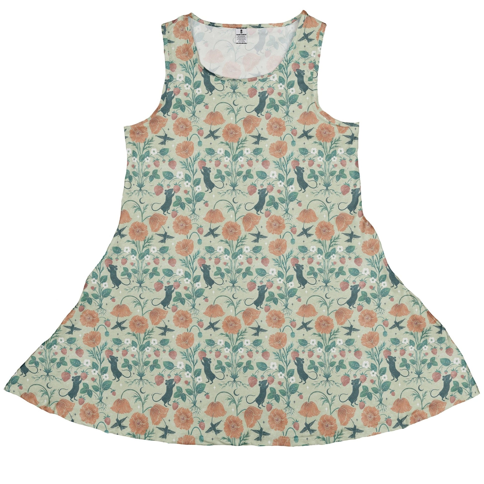 Spring Garden Dress Geek Nerd 0925 Botany Print Design by Episodic