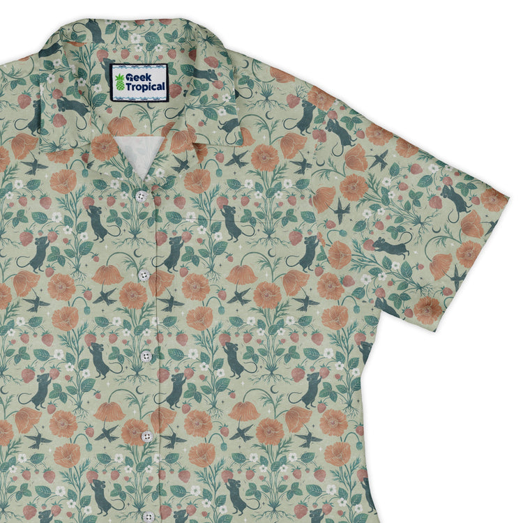Spring Garden Curvy Button Up Shirt Geek Nerd 0925 All Adult Button Up Shirts Botany Print