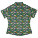 Spring Forest Green Curvy Button Up Shirt Geek Nerd animal patterns botany print Design by Julie Kitzes