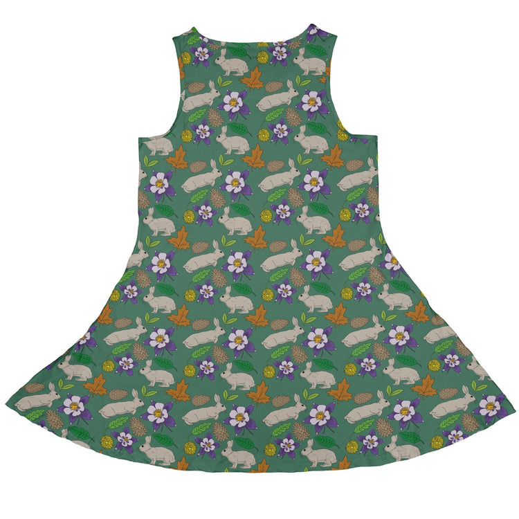 Spring Forest Green Dress Geek Nerd animal patterns botany print Design by Julie Kitzes