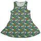 Spring Forest Green Dress Geek Nerd animal patterns botany print Design by Julie Kitzes
