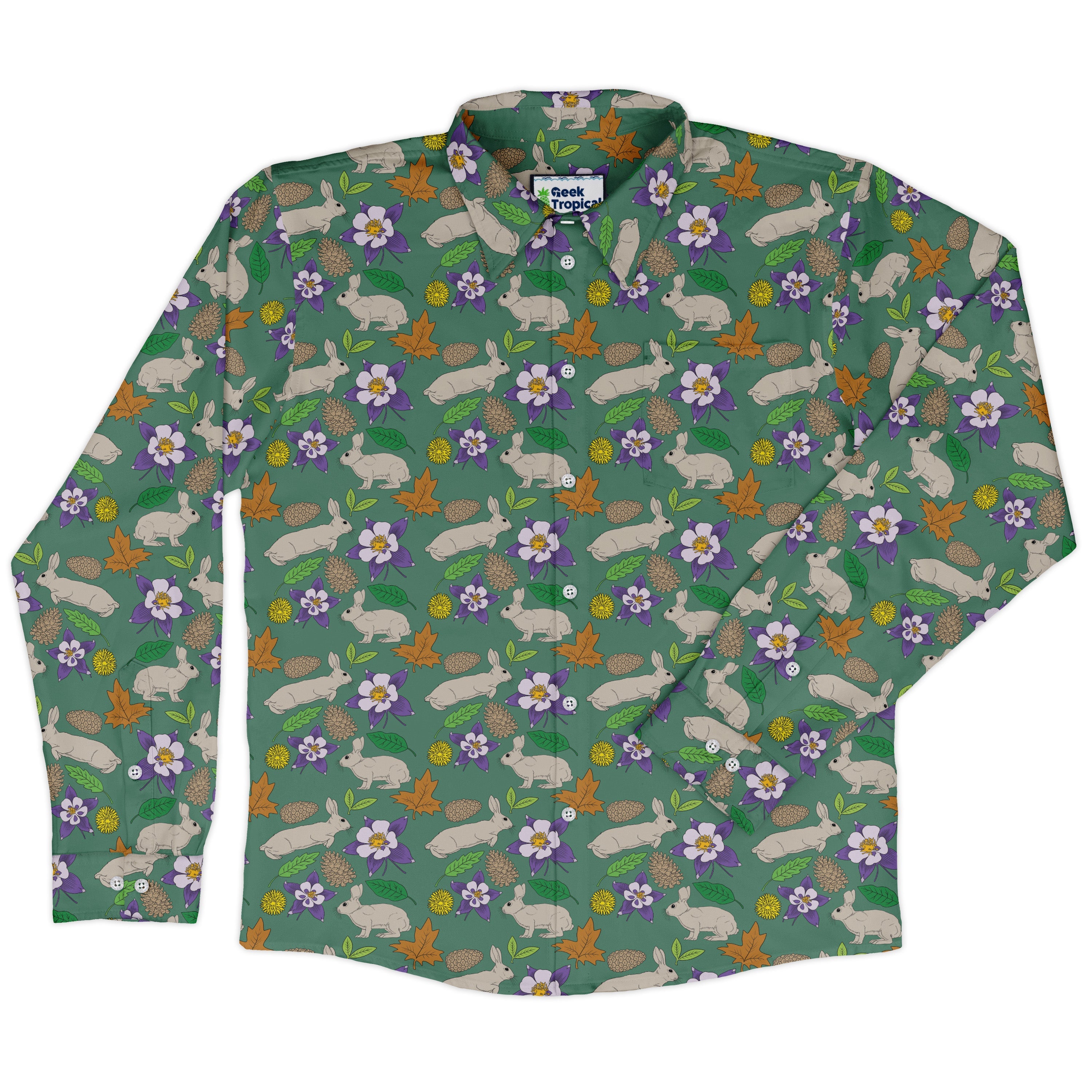 Spring Forest Green Long Sleeve Button Up Shirt