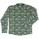 Spring Forest Green Long Sleeve Button Up Shirt Geek Nerd adult sizing animal patterns botany print