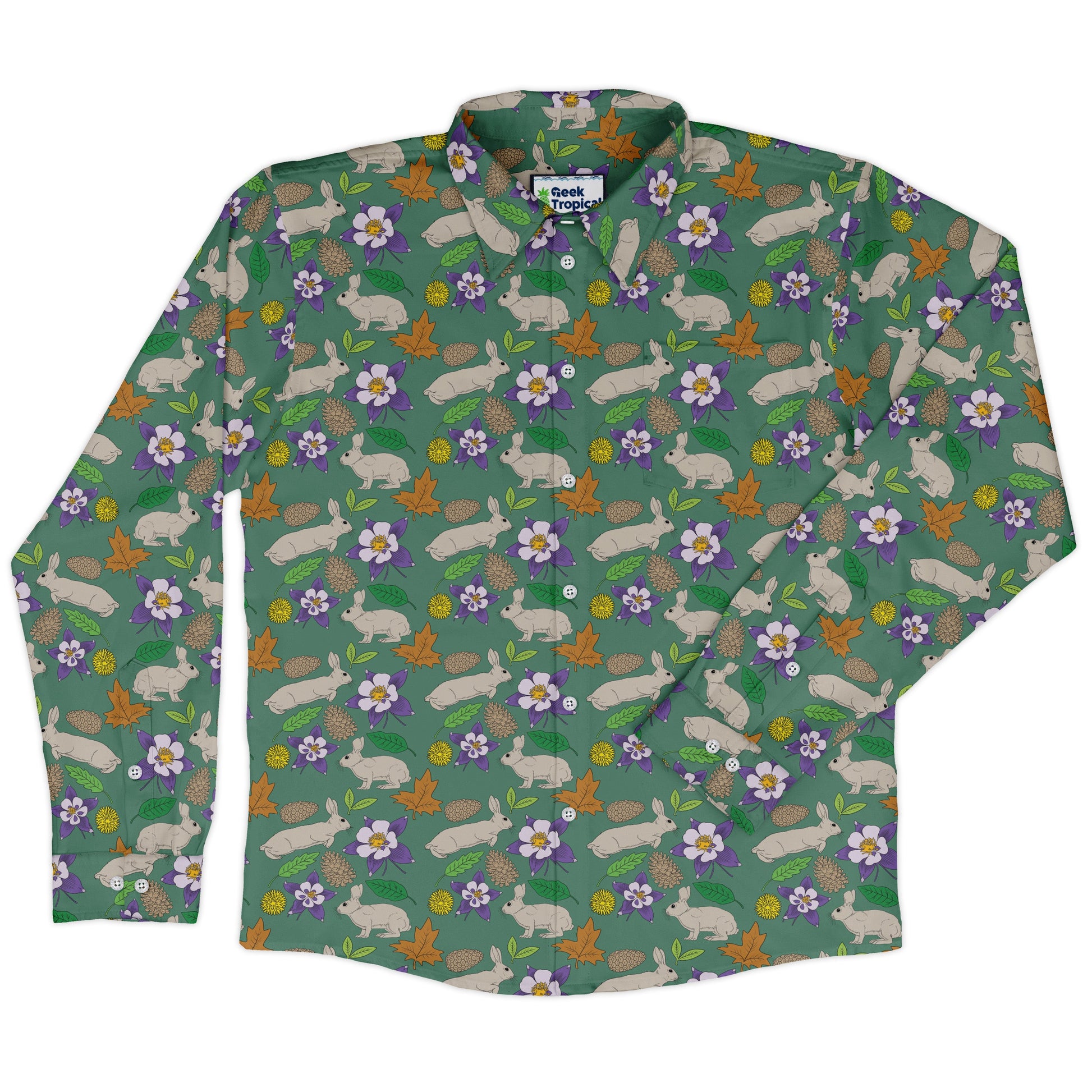 Spring Forest Green Long Sleeve Button Up Shirt