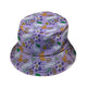 Spring Forest Purple Bucket Hat Geek Nerd animal patterns botany print Design by Julie Kitzes