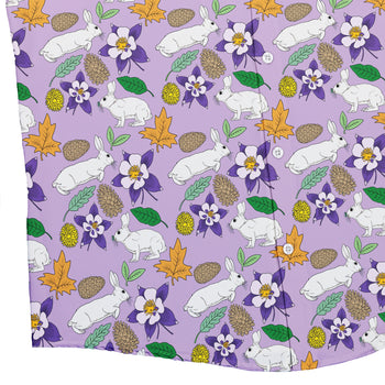 Spring Forest Purple Button Up Shirt Geek Nerd adult sizing animal patterns botany print