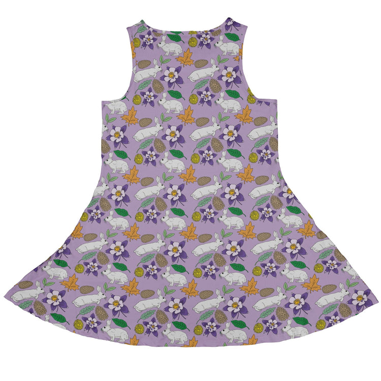 Spring Forest Purple Dress Geek Nerd animal patterns botany print Design by Julie Kitzes