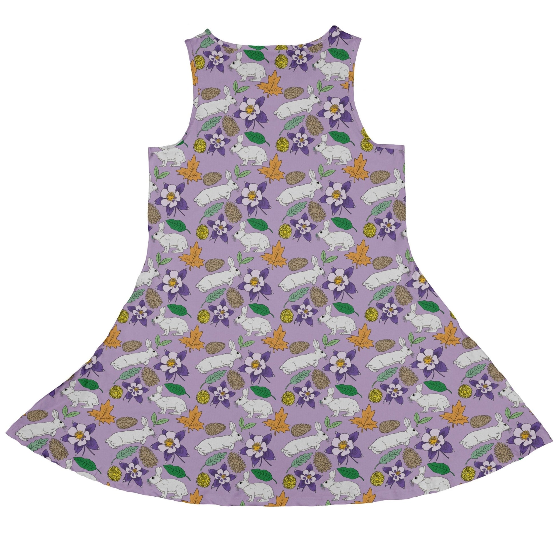 Spring Forest Purple Dress Geek Nerd animal patterns botany print Design by Julie Kitzes
