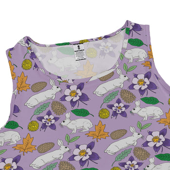 Spring Forest Purple Dress Geek Nerd animal patterns botany print Design by Julie Kitzes