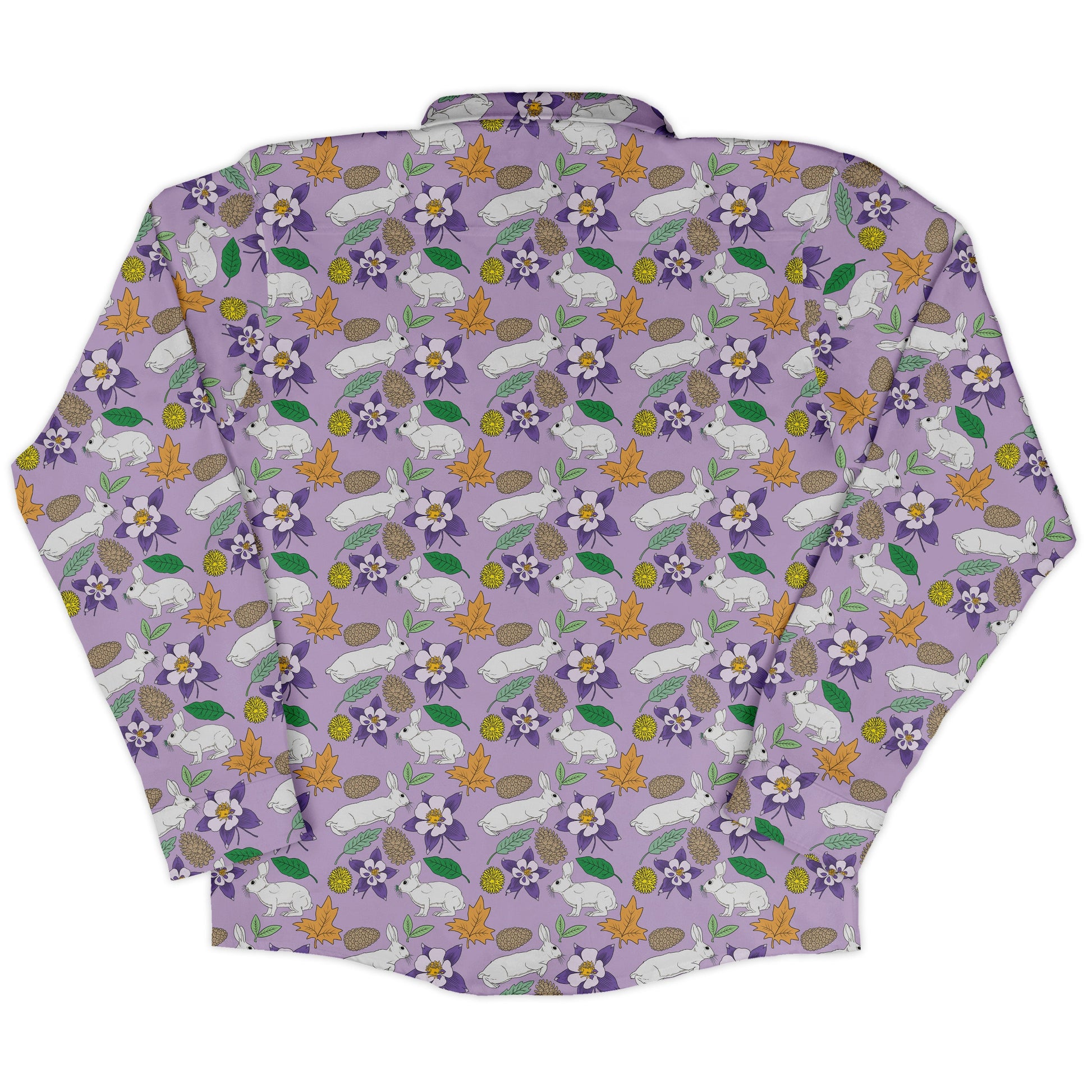 Spring forest purple Long Sleeve Button Up Shirt