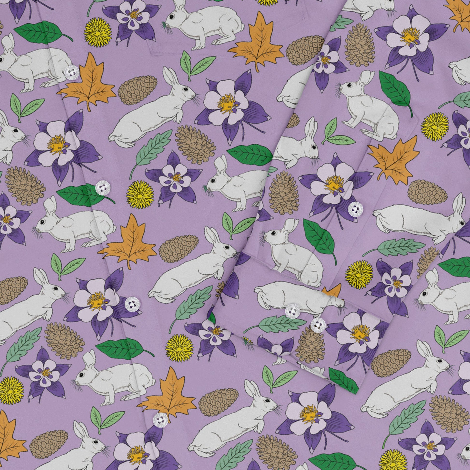 Spring forest purple Long Sleeve Button Up Shirt