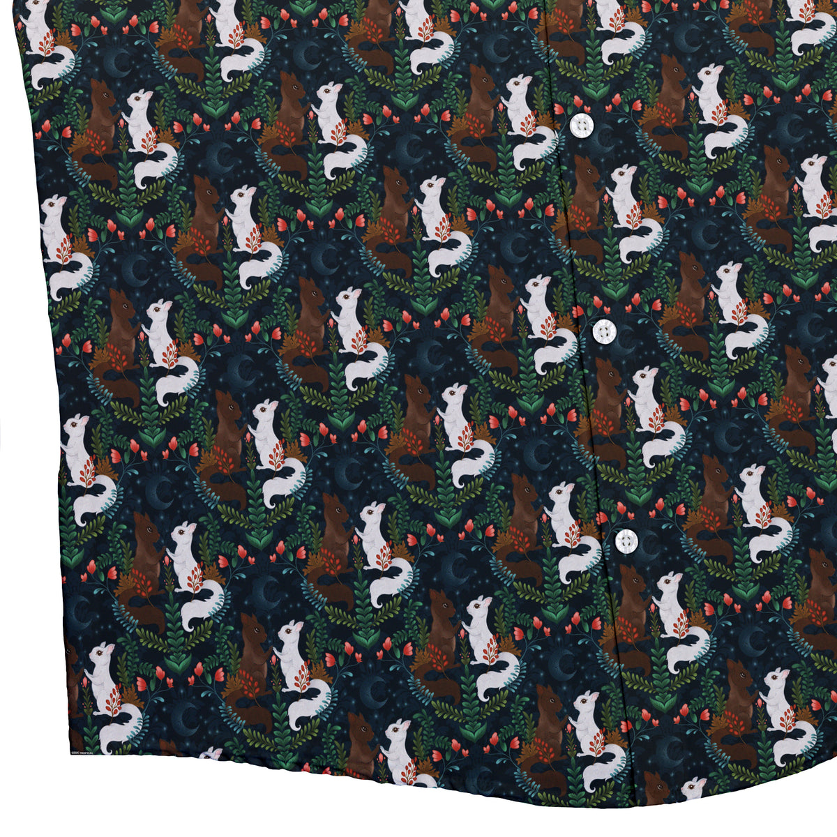 Squirrels in Love Button Up Shirt Bottom Corner