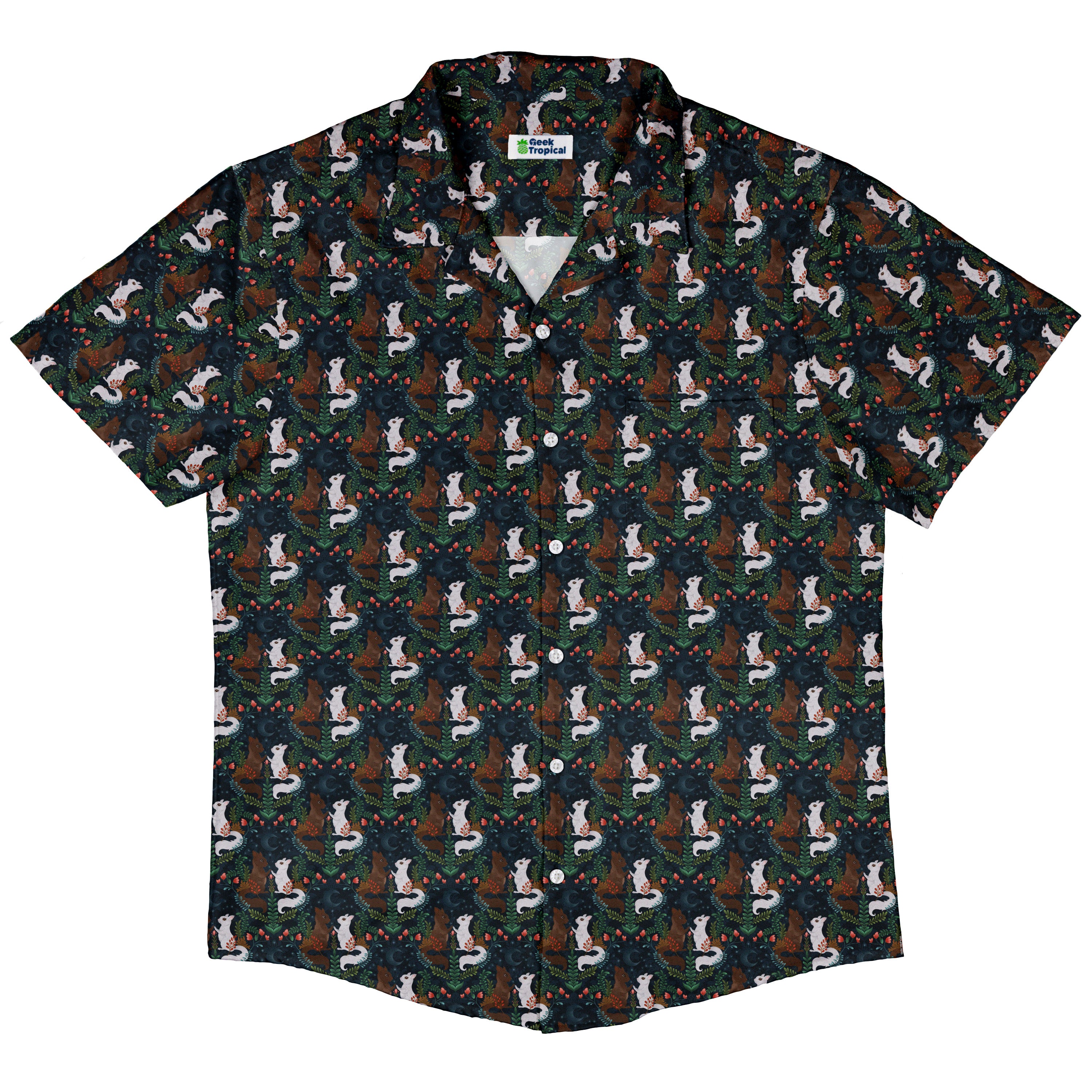 Squirrels in Love Button Up Shirt Hawaiian Front