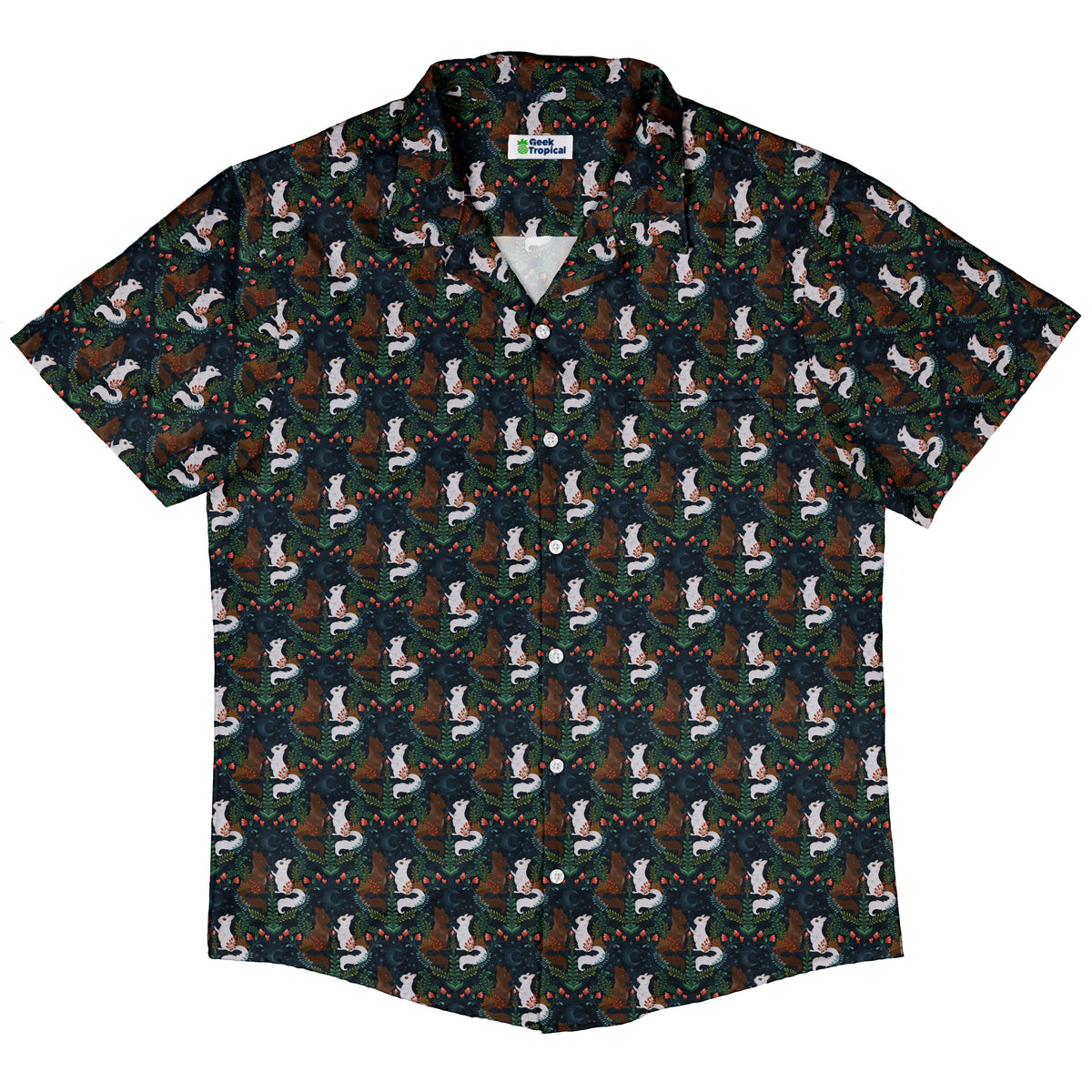 Squirrels in Love Button Up Shirt Hawaiian Front
